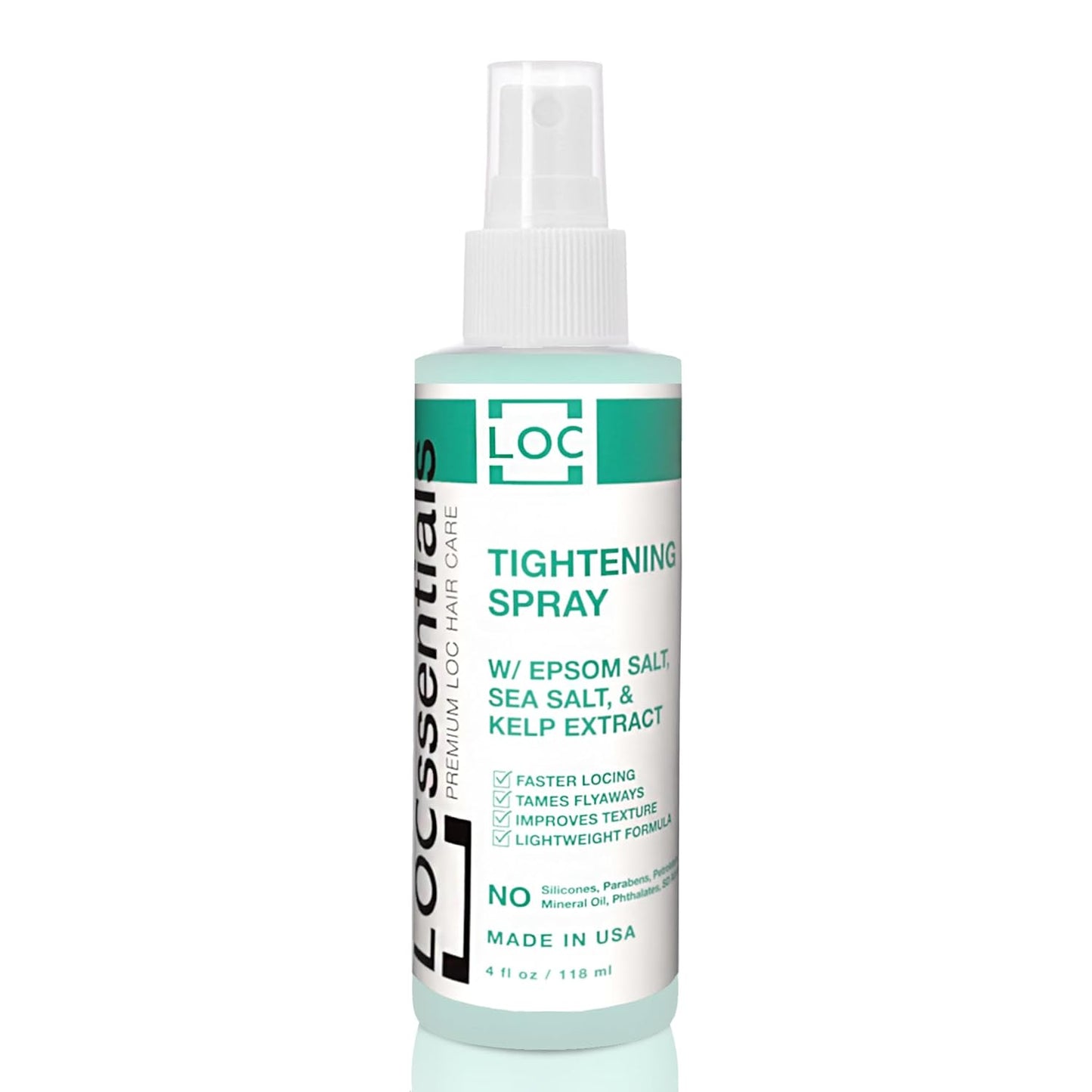 Bottle of sea salt spray for locs, braids, and protective styles.